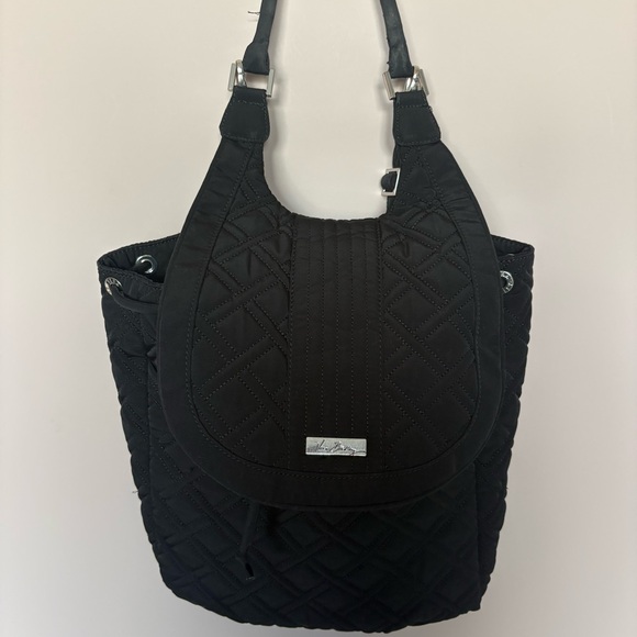 Vera Bradley Black Quilted Back Pack/Tote Bag main image 4